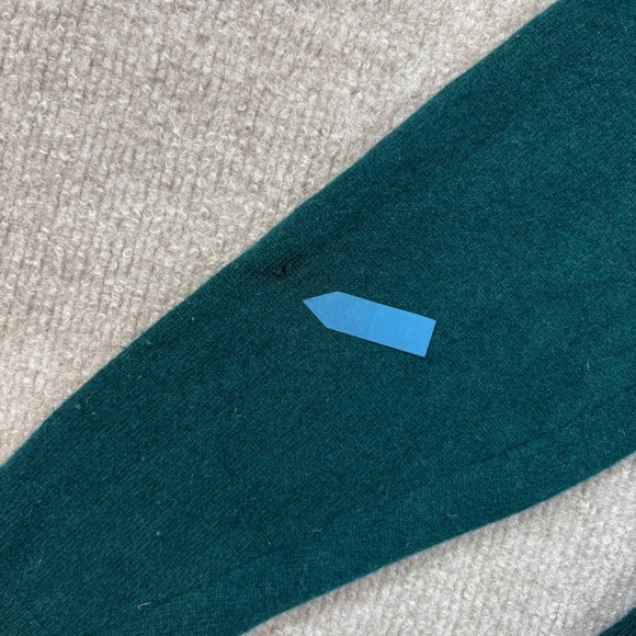 J. Crew Dark Green 100% Cashmere Collared Sweater Polo Men's Size M - Picture 5 of 7